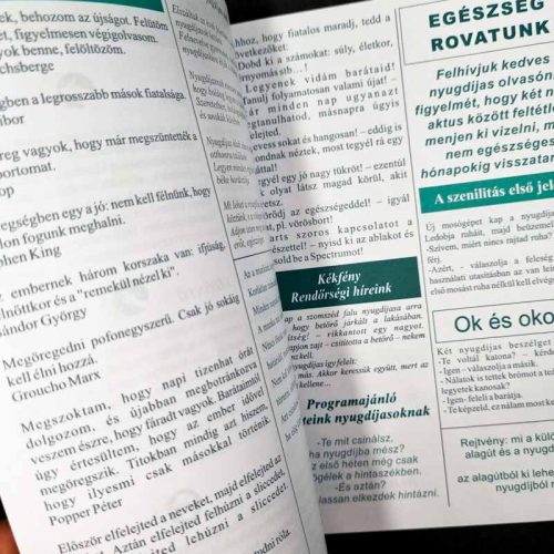 Üdvözöljük a Nyugdíjas klubban újság