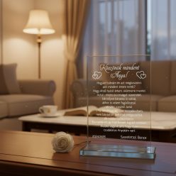 gravírozott üveg Üvegplakett ajándék - Anyának