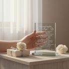 gravírozott üveg Üvegplakett ajándék - Anyának