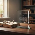 gravírozott üveg Üvegplakett ajándék - Apának