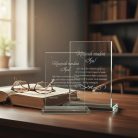 gravírozott üveg Üvegplakett ajándék - Apának