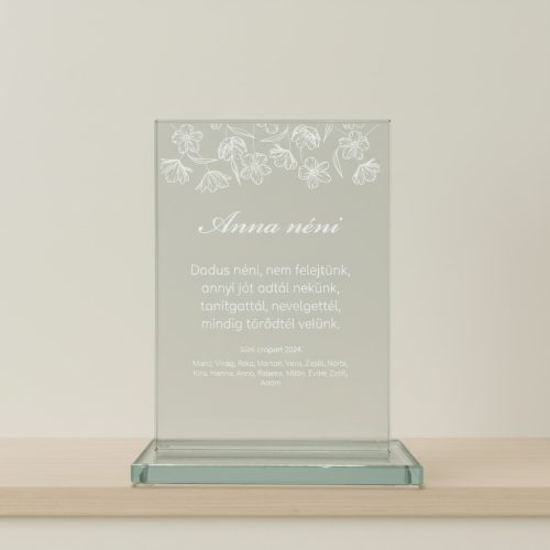 gravírozott üveg Üvegplakett ajándék - Dadusnéninek