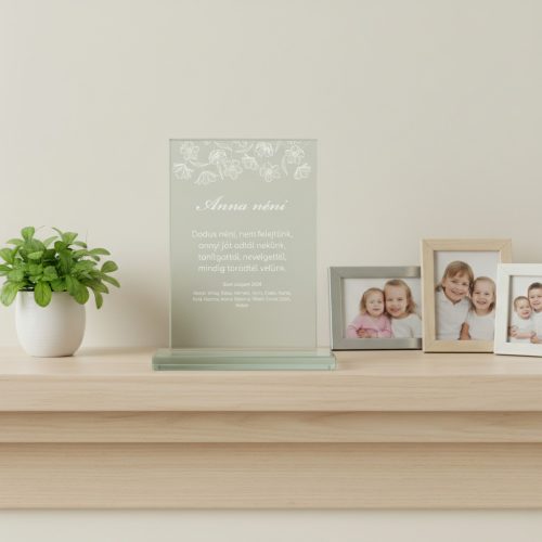 gravírozott üveg Üvegplakett ajándék - Dadusnéninek