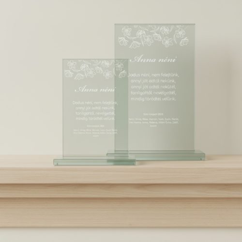 gravírozott üveg Üvegplakett ajándék - Dadusnéninek