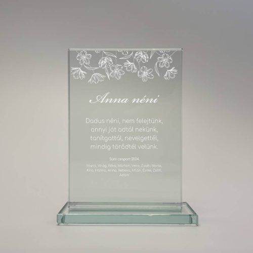 gravírozott üveg Üvegplakett ajándék - Dadusnéninek