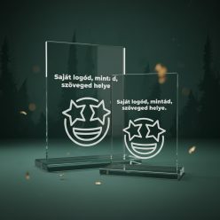 gravírozott üveg Üvegplakett - egyedi szöveggel gravírozható