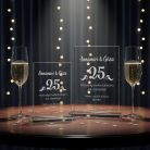 gravírozott üveg Üvegplakett ezüstlakodalomra - 25. házassági évfordulóra