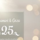 gravírozott üveg Üvegplakett ezüstlakodalomra - 25. házassági évfordulóra