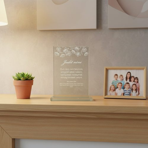 gravírozott üveg Üvegplakett ajándék - Óvónéninek