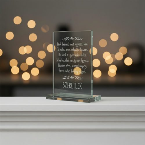 gravírozott üveg Üvegplakett ajándék - Szerelmeseknek