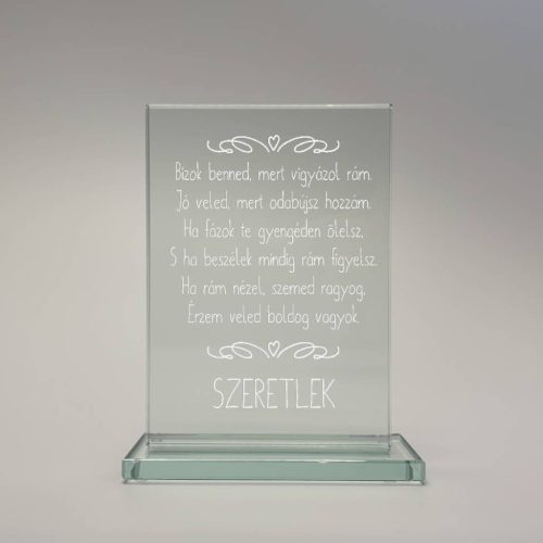 gravírozott üveg Üvegplakett ajándék - Szerelmeseknek