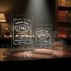 gravírozott üveg Üvegplakett ajándék - Születésnapra