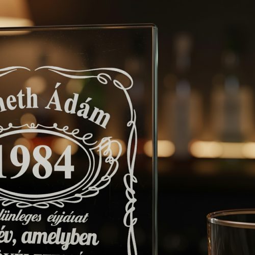 gravírozott üveg Üvegplakett ajándék - Születésnapra