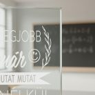 gravírozott üveg Üvegplakett ajándék - Tanárnak (A)