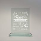 gravírozott üveg Üvegplakett ajándék - Tanárnak (A)