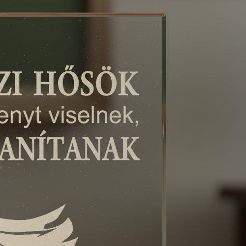 gravírozott üveg Üvegplakett ajándék - Tanárnak (B)