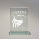 gravírozott üveg Üvegplakett ajándék - Tanárnak (B)