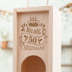 gravírozott fa Születésnapra számos - bortartó doboz