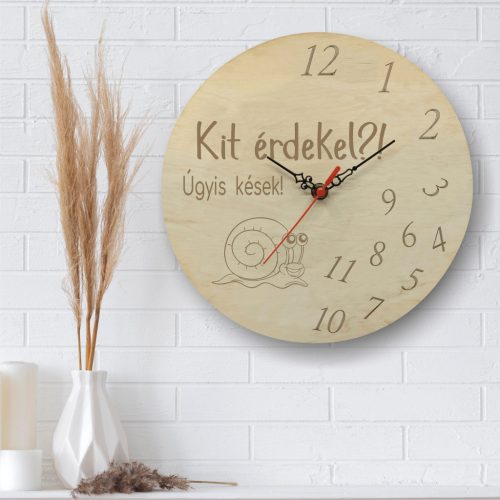 Folyton későknek - gravírozott fa óra 25cm