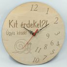 Folyton későknek - gravírozott fa óra 25cm