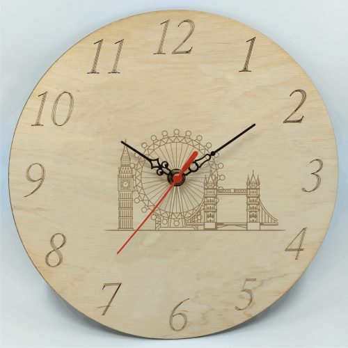 gravírozott fa Angoltanárnak - gravírozott fa óra 25cm