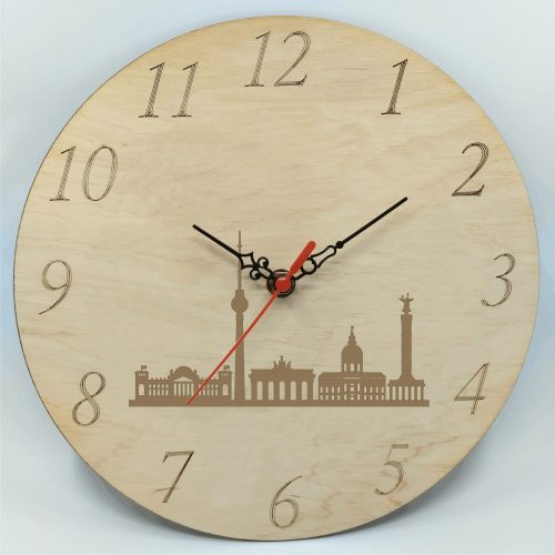 gravírozott fa Némettanárnak - gravírozott fa óra 25cm