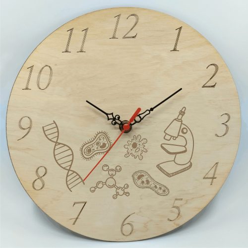 gravírozott fa Biológiatanárnak - gravírozott fa óra 25cm