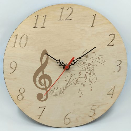 gravírozott fa Énektanárnak - gravírozott fa óra 25cm