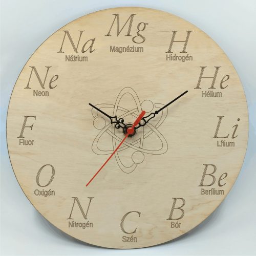 gravírozott fa Kémiatanárnak - gravírozott fa óra 25cm