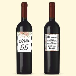 üveg Virágos szülinapi üvegcímke