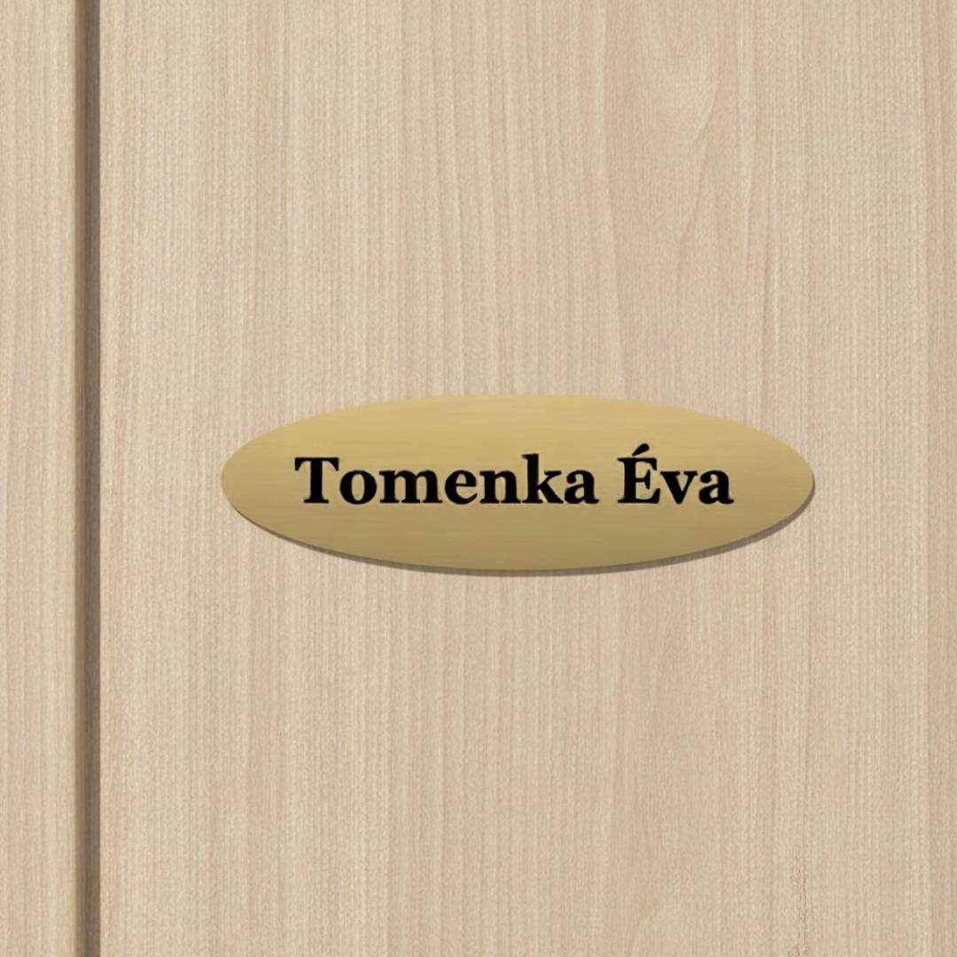 Ovális arany névtábla