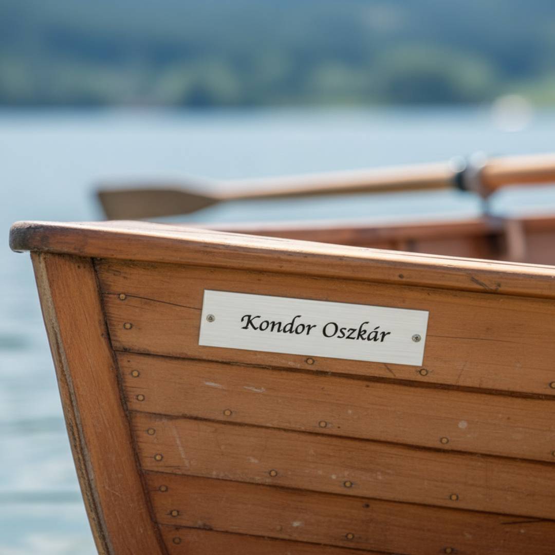 Script gravírozás ezüst táblán